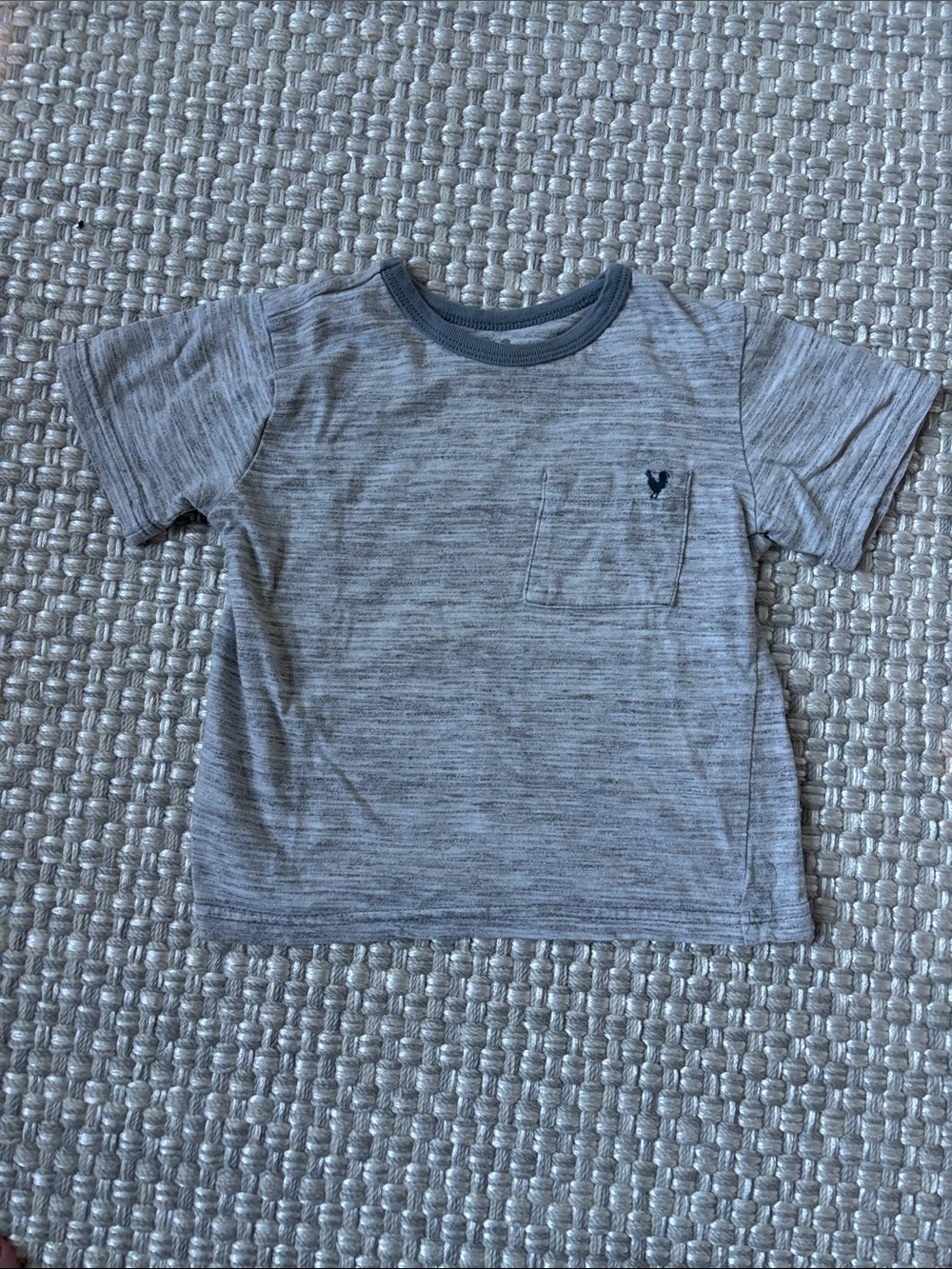 Blue Rooster Collection Grey Heather Pocket Tee with Dark Trim